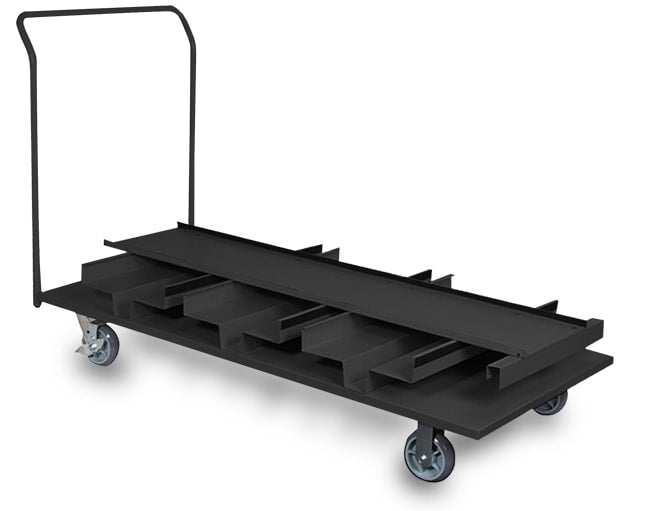 18 Post Vertical Belt Barrier Storage Cart