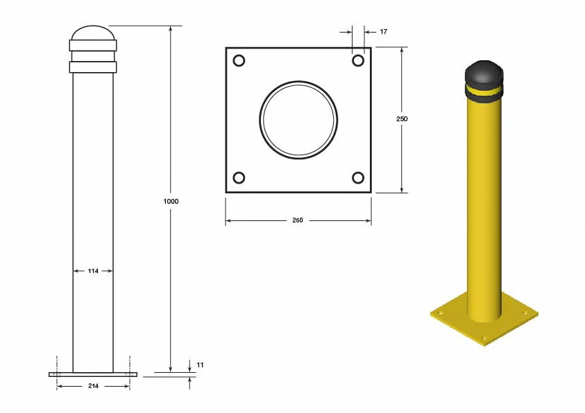BudgetBollard Fixed Security Bollard