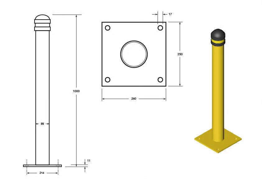 BudgetBollard Fixed Security Bollard