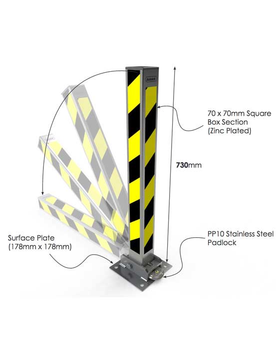 Budget Bollard Heavy Duty Fold Down Parking Post