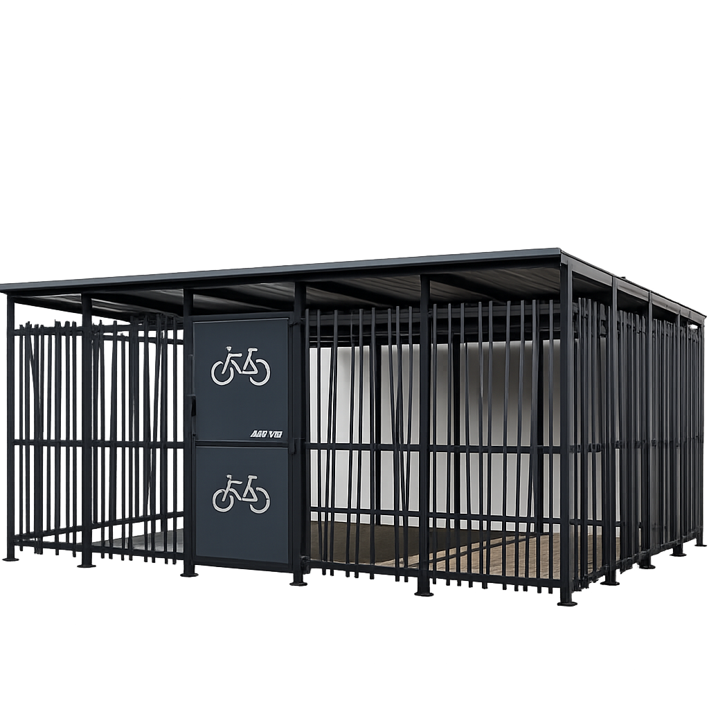 Cubic Secure Bike Shelter (Bamboo Design)