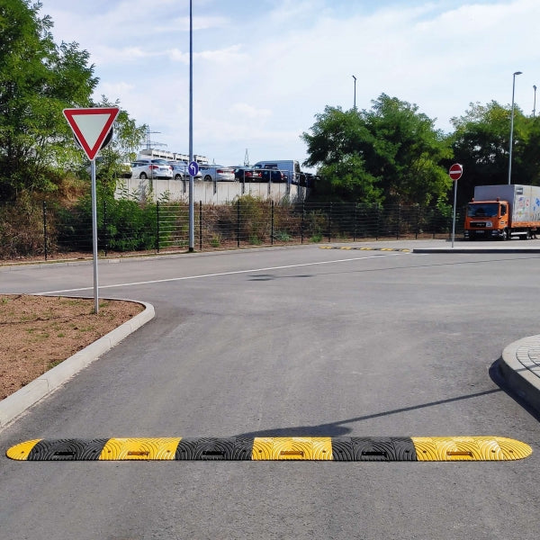 TopStop Eco 70mm ramp installed at yield sign