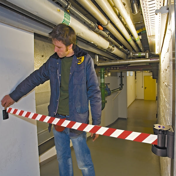 Traffic-Line Wall-Mounted Retractable Belt Barrier