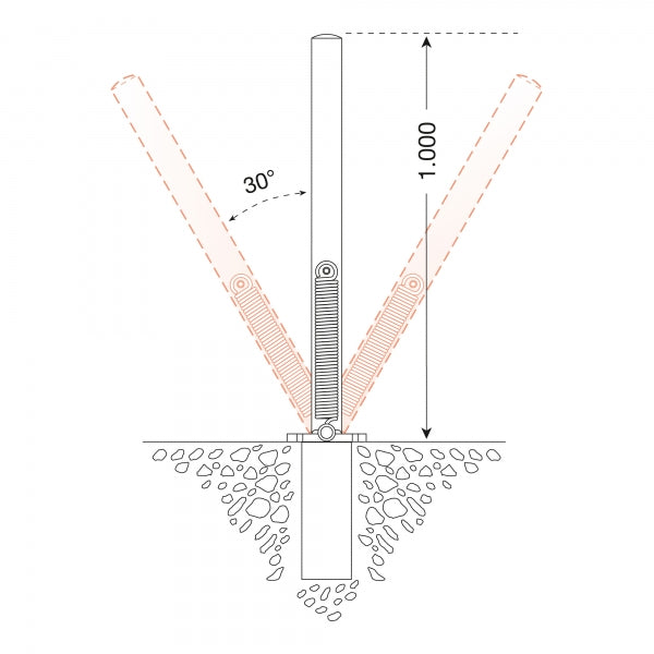 Traffic Line Spring Loaded Bollard