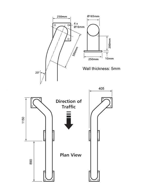 Cranked Wheel Guides Pair