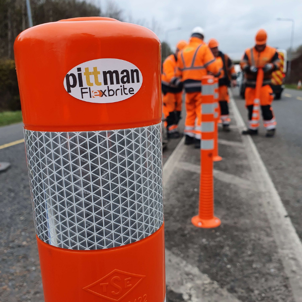 FlexBrite™ Flexible Bollard 1000mm (Orange/White)