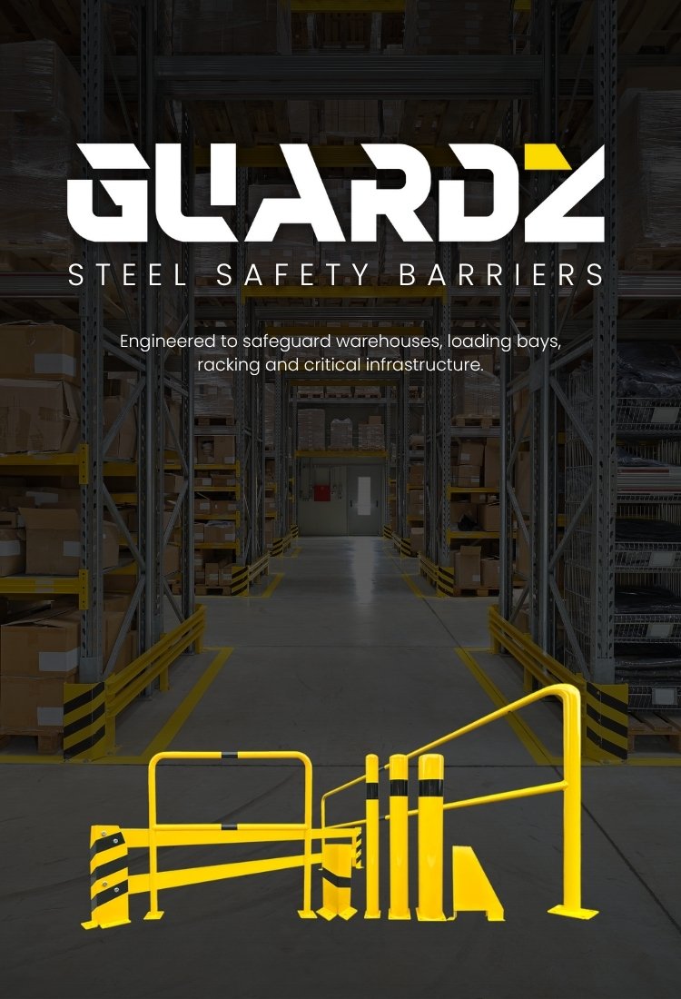 Guardz Steel Safety Barriers
Engineered to safeguard warehouses, loading bays, racking and critical infrastructure.