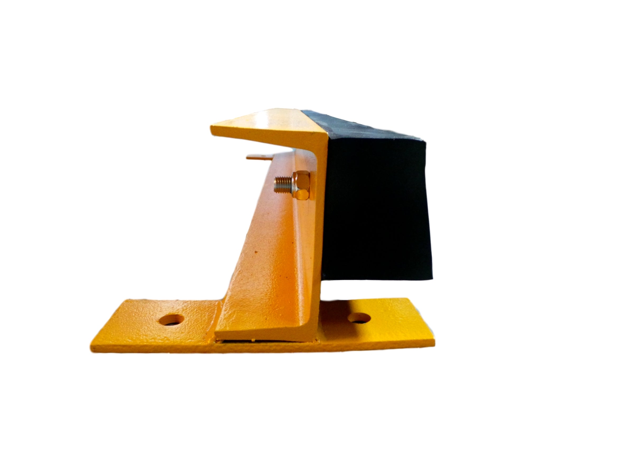 Side profile view of HGV dock bumper