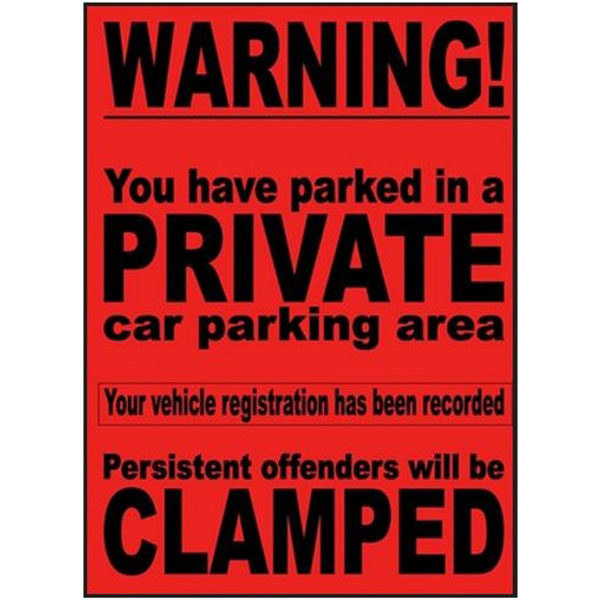 Warning Sticker Private Area Red - Roll 250