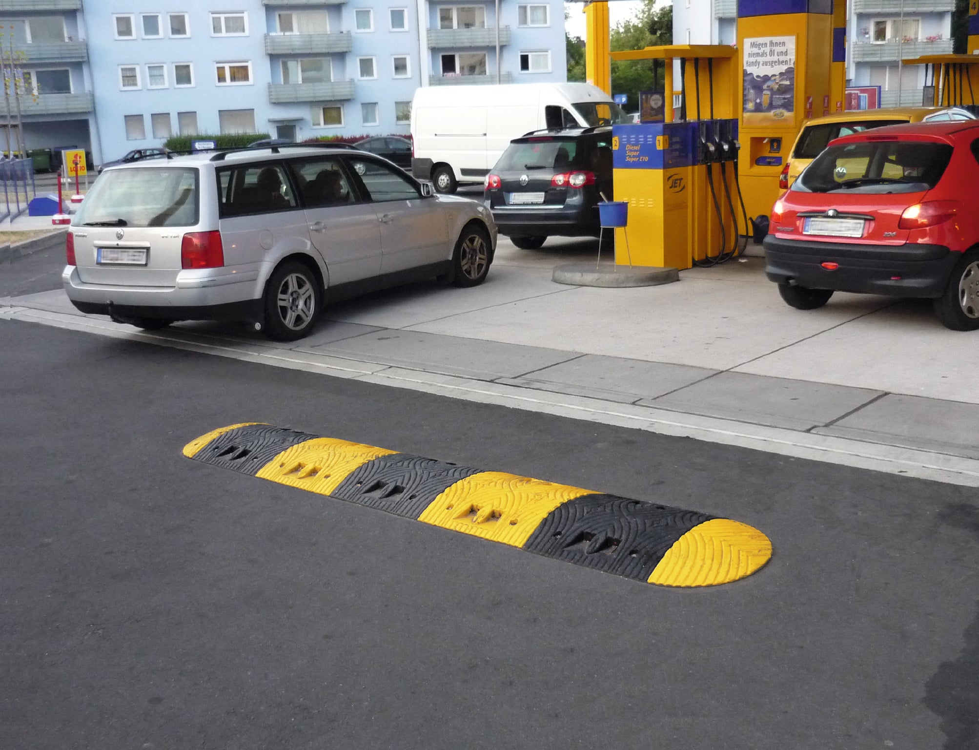 TopStop Eco speed ramp installed at petrol forecourt