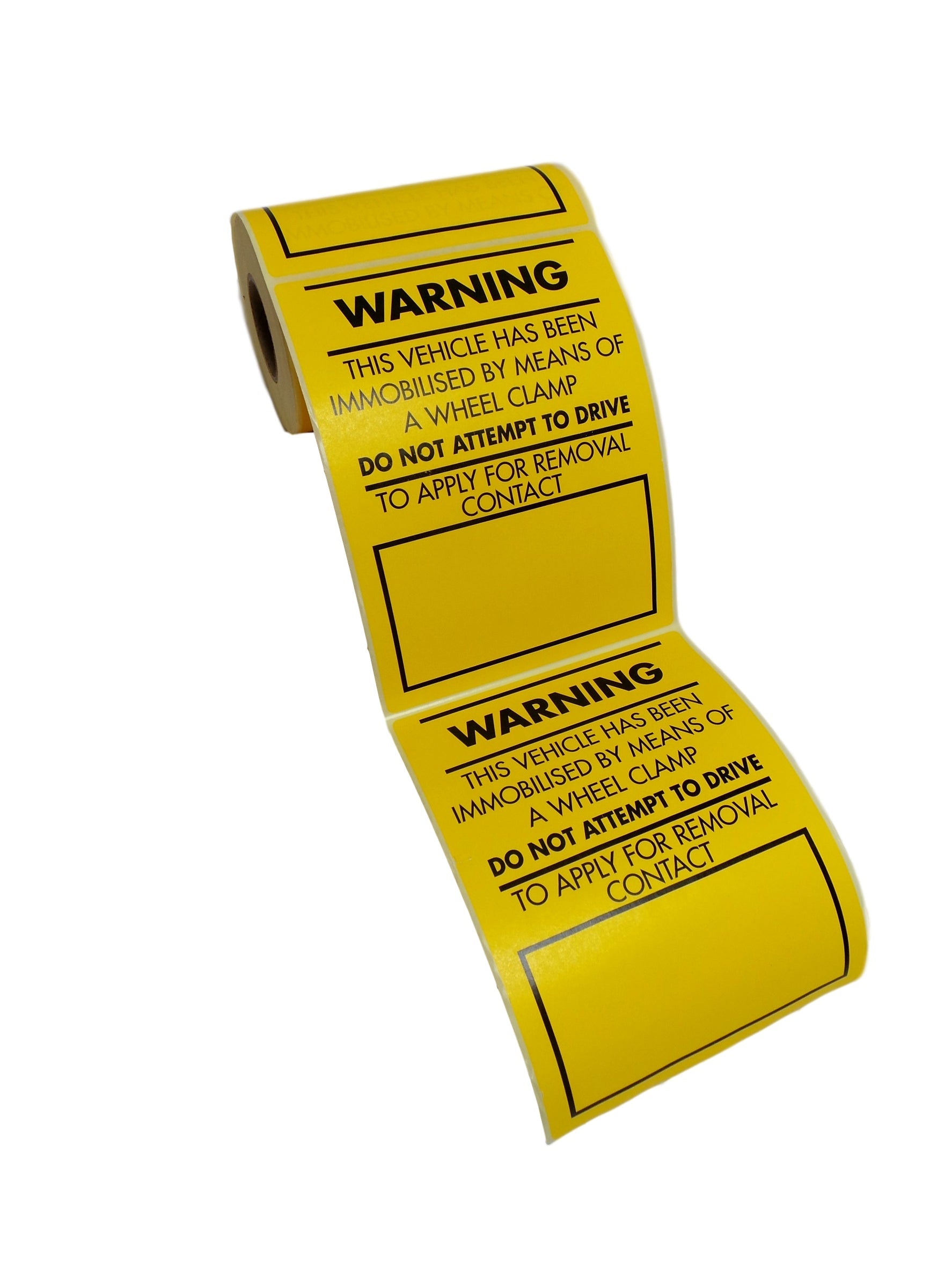 Wheel Clamp Warning Stickers