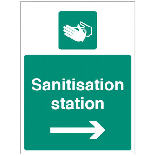 Sanitation Station Arrow Safety Sign