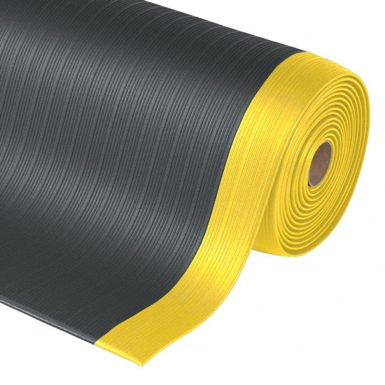 Airug Anti-Fatigue Mat Black And Yellow Roll