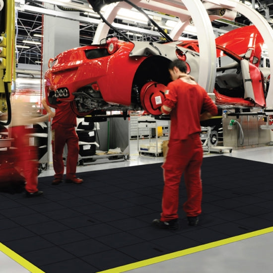 Cushion Ease Solid™ Anti-Fatigue Tile In Car Workshop