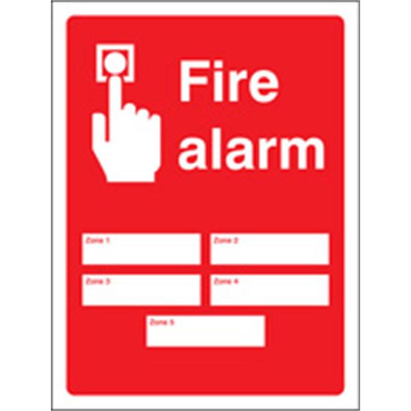 5 Fire Alarm Zones Sign