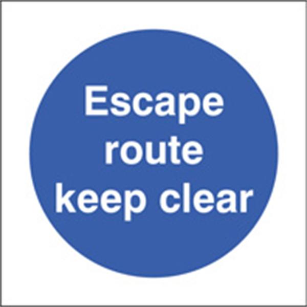 Escape Route Keep Clear Door Sign