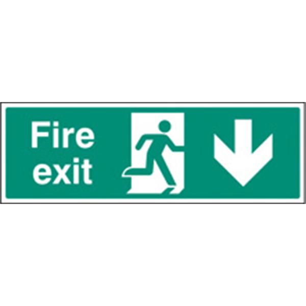 Fire Exit Down Emergency Escape Sign