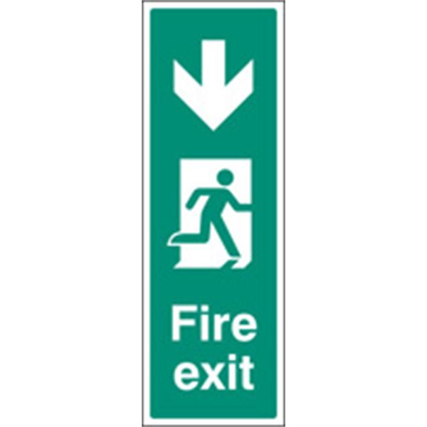Fire Exit Down Emergency Escape Sign (Portrait)