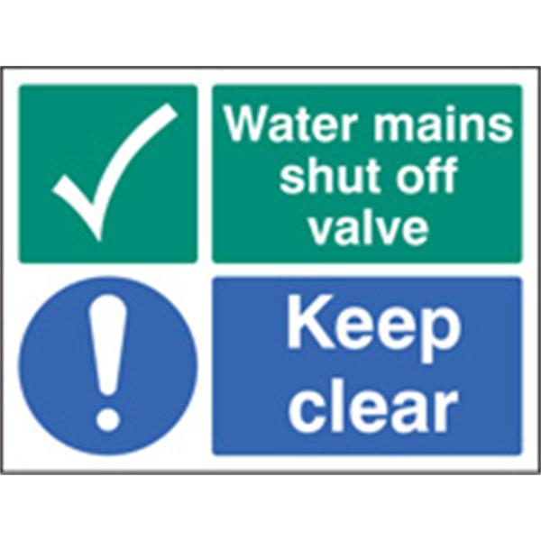 Water Mains Shut Off Valve/Keep Clear Sign