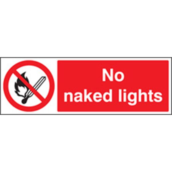 No Naked Lights Safety Sign