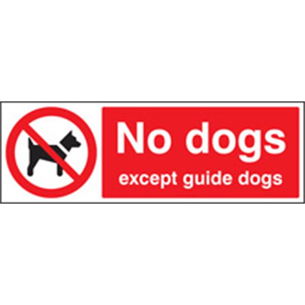 No Dogs Except Guide Dogs Prohibition Sign