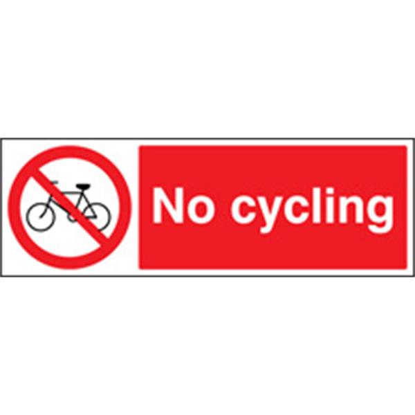 No Cycling Prohibition Sign