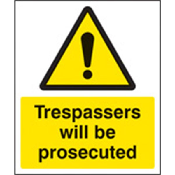 Tresspassers will be Prosecuted Security Sign