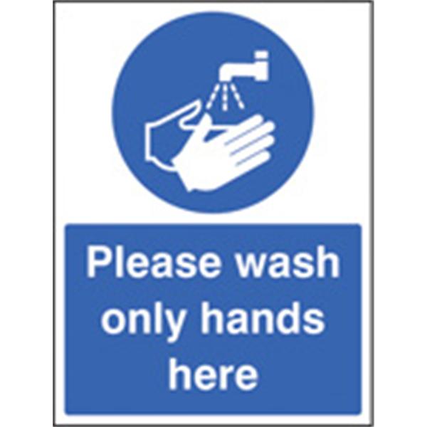 Please Wash Only Hands Here Mandatory Sign