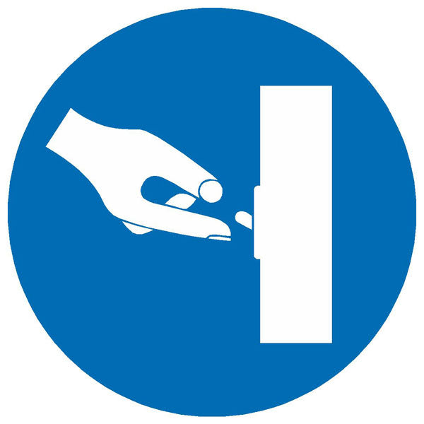 mandatory symbol switch off 100 x 100mm safety sign