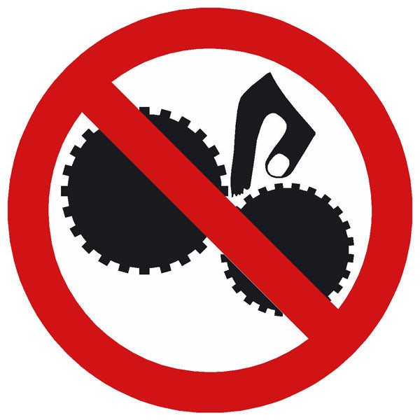 prohibition symbol do not touch machine 100 x 100mm sign
