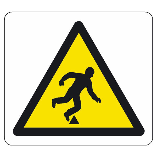 warning symbol only trip hazard 100 x 100mm sign