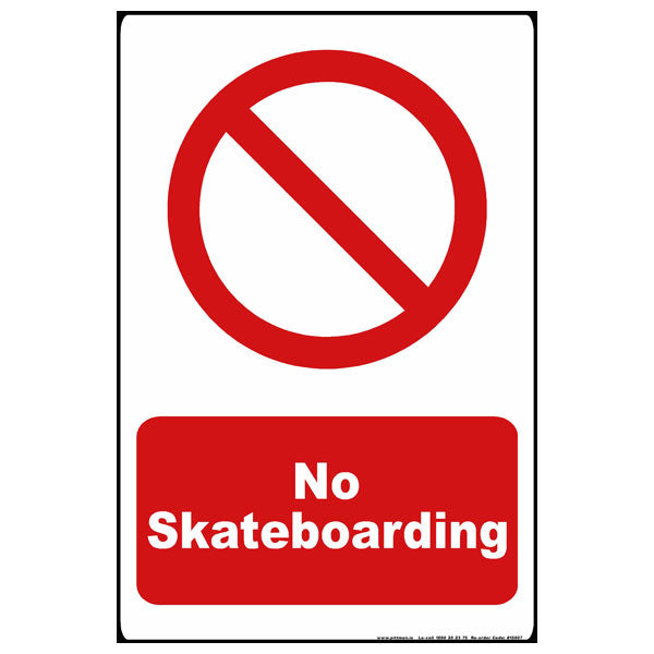 No Skateboarding Safety Sign