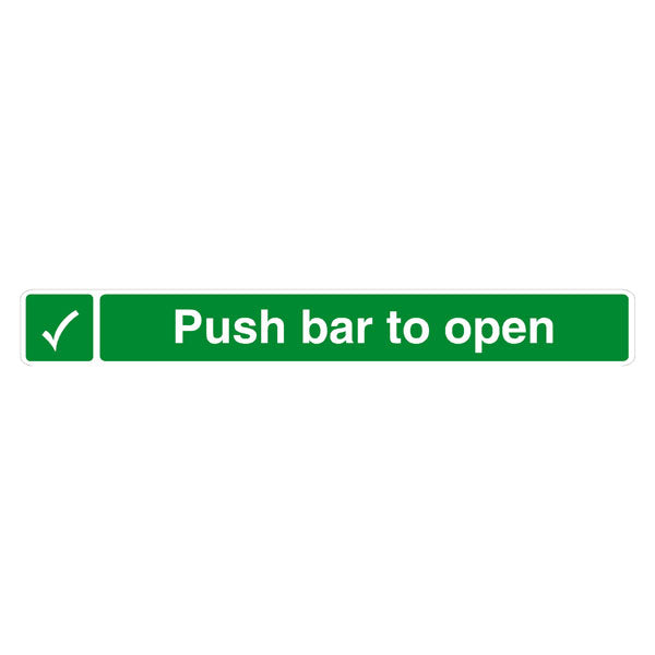 Push Bar To Open Safety Sign