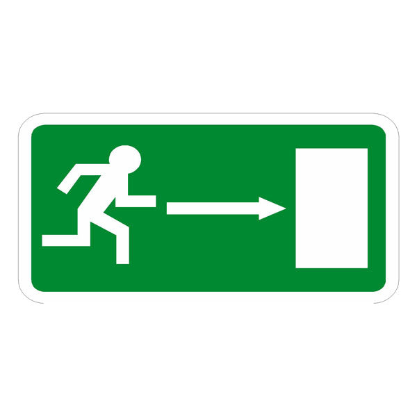 exit door right running symbol only 300 x 200mm sign