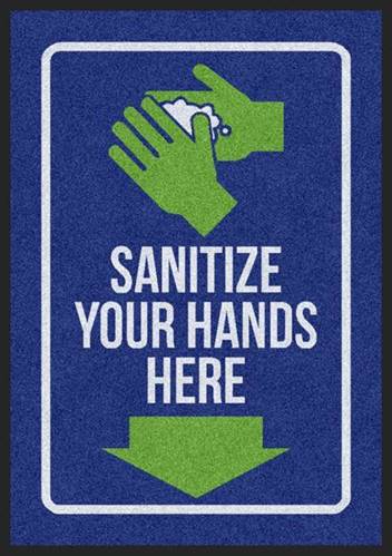 Sanitize Your Hands Here Logo Mat