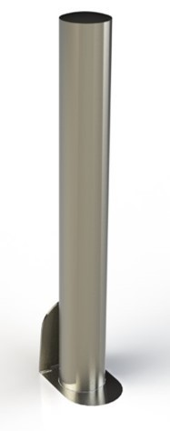 E-Guard Stainless Steel Bollard – 114x1200mm, Semi-Dome Top, Root Fix Security Post – Made In UK