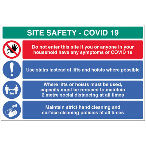 Site Safety - Use Stairs Covid-19 Safety Sign