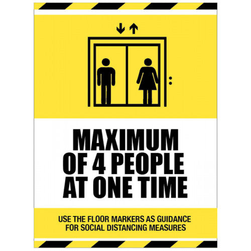 Social Distancing Lift Safety Sign