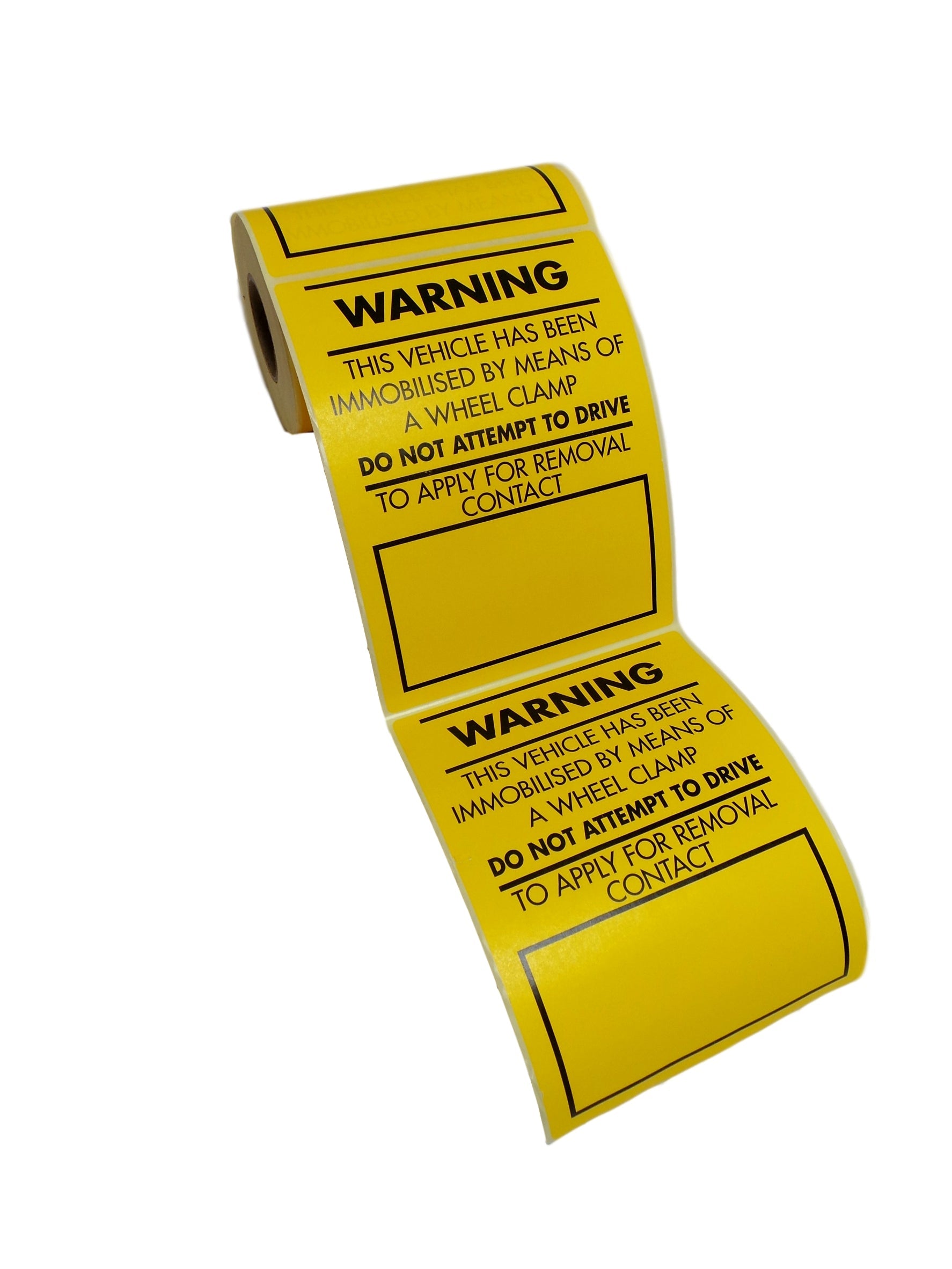 Wheel Clamp Warning Stickers 